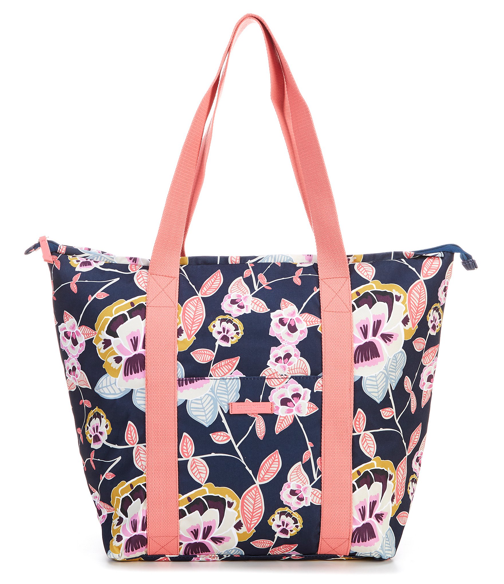 Steel Mill Navy Floral Reversible Tote - Embroidery Heaven