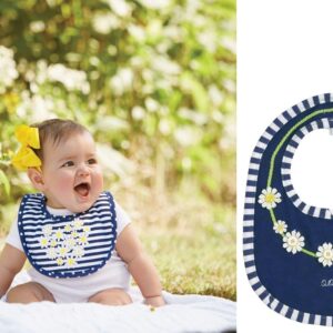 Mud Pie 1552292H Daisy heart bib