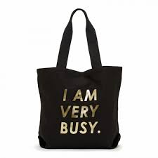 72911 I am very busy canvas tote