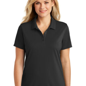 LK110 - Black V-Neck Polo