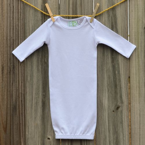 white infant gown